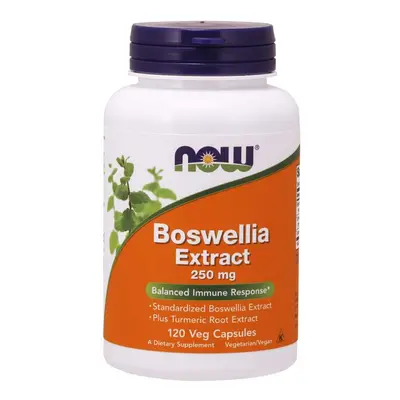 NOW® Foods NOW Boswellia Extrakt + kurkuma kivonat, 250 mg, 120 vegetáriánus kapszulában