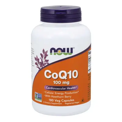 NOW® Foods NOW CoQ10 (Q10 koenzim) + galagonya, 100 mg, 180 növényi kapszula