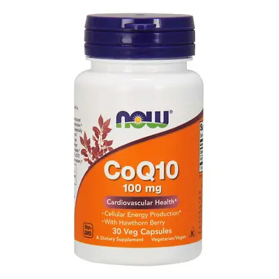 NOW® Foods NOW CoQ10 (Q10 koenzim) + galagonya, 100 mg, 30 növényi kapszulában