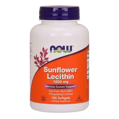 NOW® Foods NOW Sunflower Lecithin, Napraforgó lecitin, 1200 mg, 100 lágygél kapszula