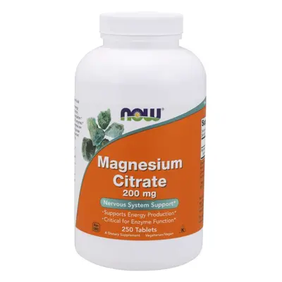 NOW® Foods NOW Magnesium Citrate, Magnézium-citrát, 200 mg, 250 tabletta