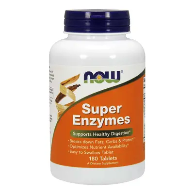 : NOW® Foods NOW Super Enzymes, Szuper Enzym emésztőenzim komplex, 180 tabletta