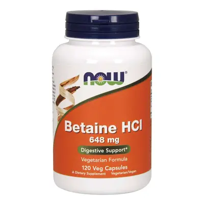 NOW® Foods NOW Betain HCl, vegetáriánus, 648 mg, 120 növényi kapszulában