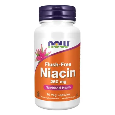 NOW® Foods NOW Niacin, Nincs bőrpír mellékhatás, 250 mg, 90 növényes kapszula