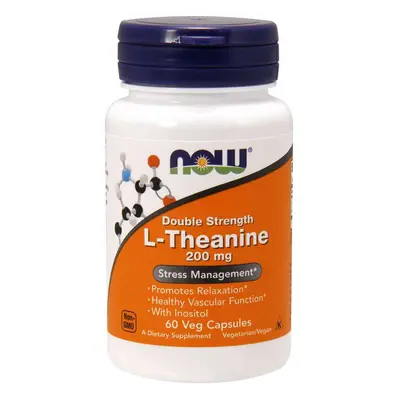 NOW® Foods NOW L-Theanine Inositol Double Strength-el, 200 mg, 60 növényi kapszulában