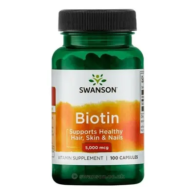 Swanson Biotin, 5000 mcg, 100 kapszula