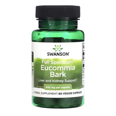 Swanson Eucommia Bark, Gumojilm, 400 mg, 60 gyógynövényes kapszula