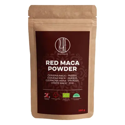 BrainMax Pure Red Maca Powder, Vörös Maca BIO por, 200 g