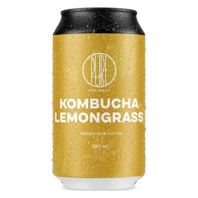 BrainMax Pure Kombucha Lemongrass, Kombucha, citromfű, 330 ml