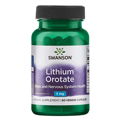 Swanson Lithium Orotate, 5mg, 60 kapszula