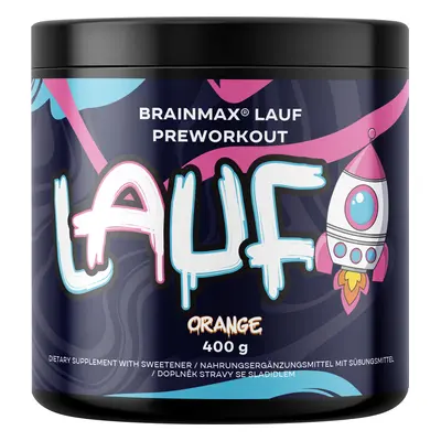 BrainMax LAUF Preworkout, koffeinnel, 400 g Íz: Červený pomeranč