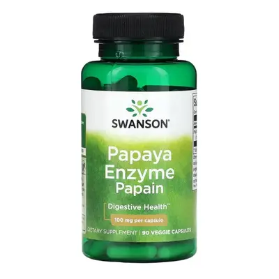 Swanson papaya enzim papain, papain, fehérje emésztés, 100 mg, 90 kapszula