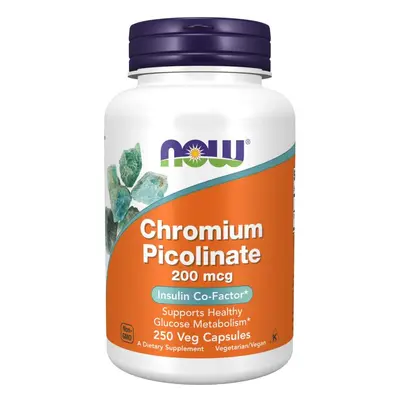 NOW® Foods NOW Chromium Picolinate, Króm-pikolinát, 200 mcg, 250 növényes kapszula