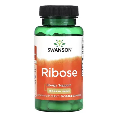 Swanson Ribose, Ribose, 750 mg, 60 Növényi kapszula