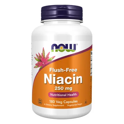 NOW® Foods NOW Niacin, nincs bőrpír mellékhatás, 250 mg, 180 zöldség kapszula