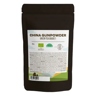 BrainMax Pure China Gunpowder Grade 1, zöld tea, BIO, 100 g