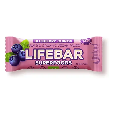 LifeFood - Blueberry Lifebar bot quinoával BIO, RAW, 47 g