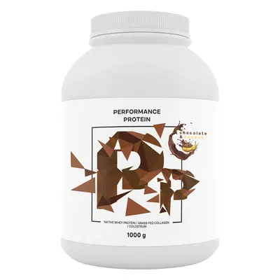 BrainMax Performance protein, natív tejsavófehérje, csokoládé és banán, 1000 g