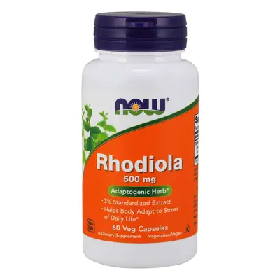 NOW® Foods NOW Rhodiola rosea (Pink Stonecrop), Illatos rózsásvarjúháj, 500 mg, 60 növényi kapsz