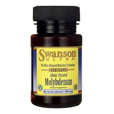 Swanson Molybdenum Chelated, (molibdén-glicinát kelátkötésben) 400 mcg, 60 növényes kapszula