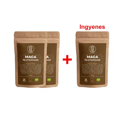 BrainMax Pure Maca zselatinizált BIO por, 150 g, 2+1 INGYEN