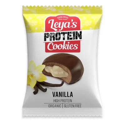 Leya's Protein Cookies vanília, fehérje süti, vanília csokoládéban, BIO, 40 g