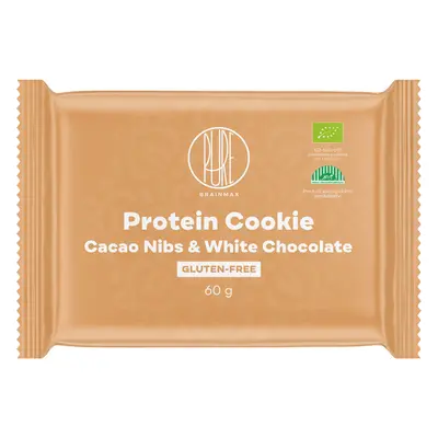 BrainMax Pure Protein Cookie, kakaóbab és fehér csokoládé, BIO, 60 g