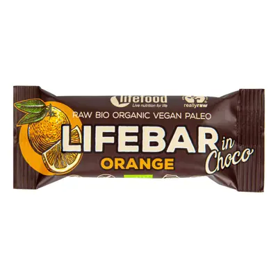 LifeFood Life Food - Bar Lifebar narancs csokoládéban, 40 g