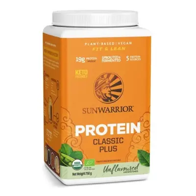 Sunwarrior Classic Plus Organic Protein ízesítetlen, fehérje, ízesítetlen, BIO, 750 g