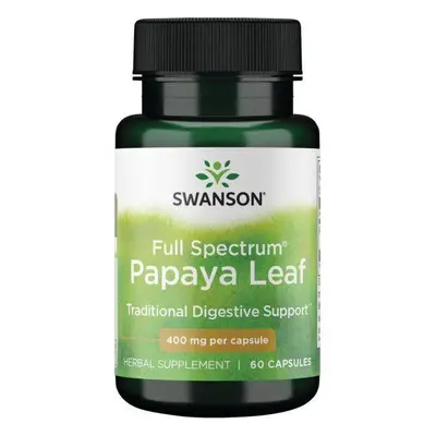 Swanson Papaya Leaf, Papaya Leaf, 400 mg, 60 kapszula
