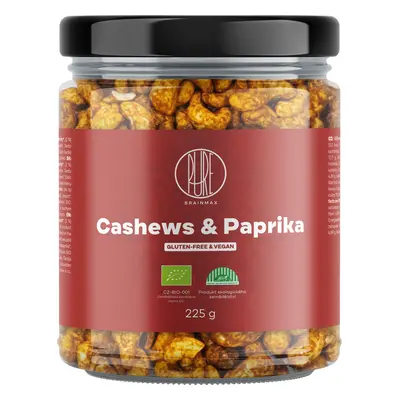 BrainMax Pure Cashews & Paprika, kesudió és pirospaprika, BIO, 225 g