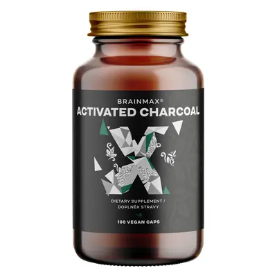 BrainMax Activated Charcoal, kókuszdióhéj aktív szén, 575 mg, 100 növényi kapszula