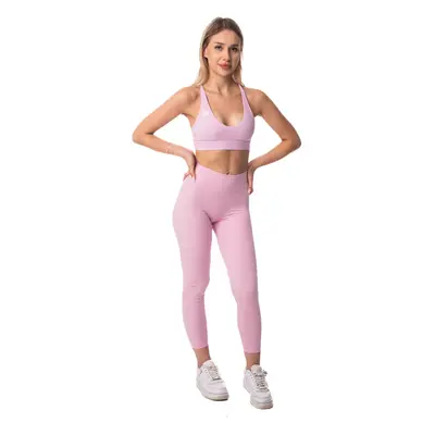 BrainMax női sport leggings hosszú, derékszíjjal, rózsaszínű Méret: XL