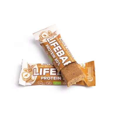 LifeFood - Bar Lifebar Protein szelet mogyoró vaníliával, BIO, 47 g