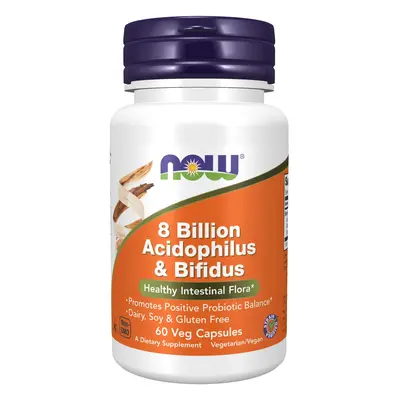 NOW® Foods NOW 8 milliárd Acidophilus és Bifidus, 60 növényi kapszula