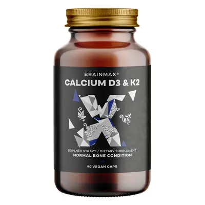 BrainMax Calcium D3 és K2, kalcium D3 és K2 vitaminnal, 90 növényi kapszula