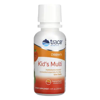 Trace Minerals Kid's Multi, Tropical Punch, gyermek multivitamin, 237 ml