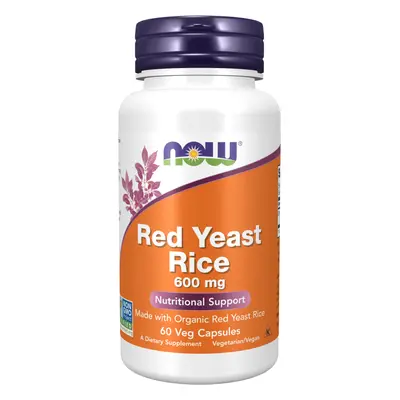 NOW® Foods NOW Red Yeast Rice (Vörös élesztős rizs, kivonat) 600 mg, 60 növényi kapszula