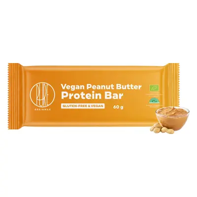 BrainMax Pure Vegan Peanut Butter Protein Bar, BrainMax Pure Vegán proteinszelet Mogyoróvaj, BIO