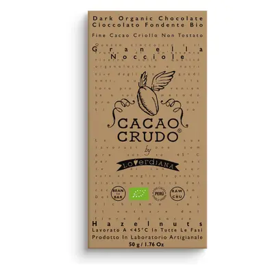 Cacao Crudo Raw Étcsokoládé darált mogyoróval, 50 g