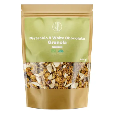 BrainMax Pure Pistachio & White Chocolate Granola, pisztácia és fehér csokoládé, BIO, 400 g