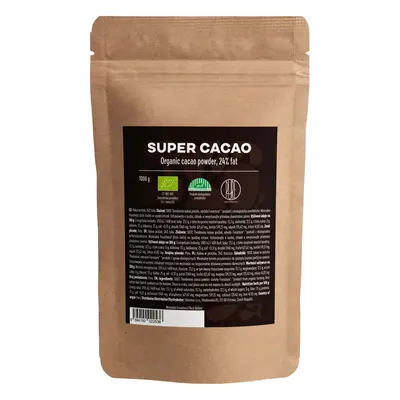 BrainMax Pure Organic Super Cacao, szuper kakaó, BIO kakaó, 1kg