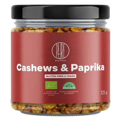 BrainMax Pure Cashews & Paprika, Kesudió és pirospaprika, BIO, 125 g