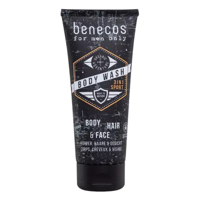 Benecos - Férfi tusfürdő 3 az 1-ben Sport, 200 ml BIO