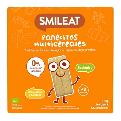 Smileat banán és sütőtök ostya, B1 vitamin 8M+, BIO, 60 g