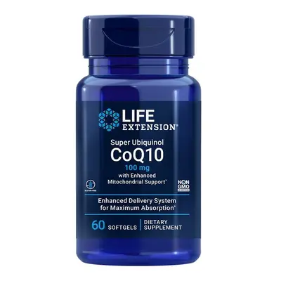 Life Extension Super Ubiquinol CoQ10 fokozott mitokondriális támogatással, koenzim Q10, 100 mg, 