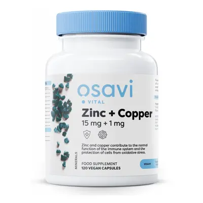 Osavi cink + réz, 15 mg + 1 mg, 120 vegán kapszula