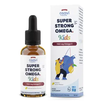 Osavi Super Strong Omega Kids, Extra erős Omega 3 gyerekeknek, 1160 mg, citrom, 50 ml