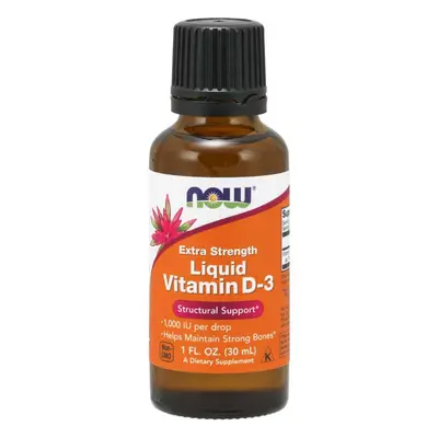 NOW® Foods NOW D3-vitamin Extra erős, folyékony, kb. 1071 adag, 1000 NE 1 cseppben