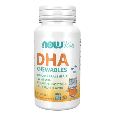 NOW® Foods NOW DHA Kids, DHA gyerekeknek rágható (Omega-3), 100 mg, 60 rágókapszula